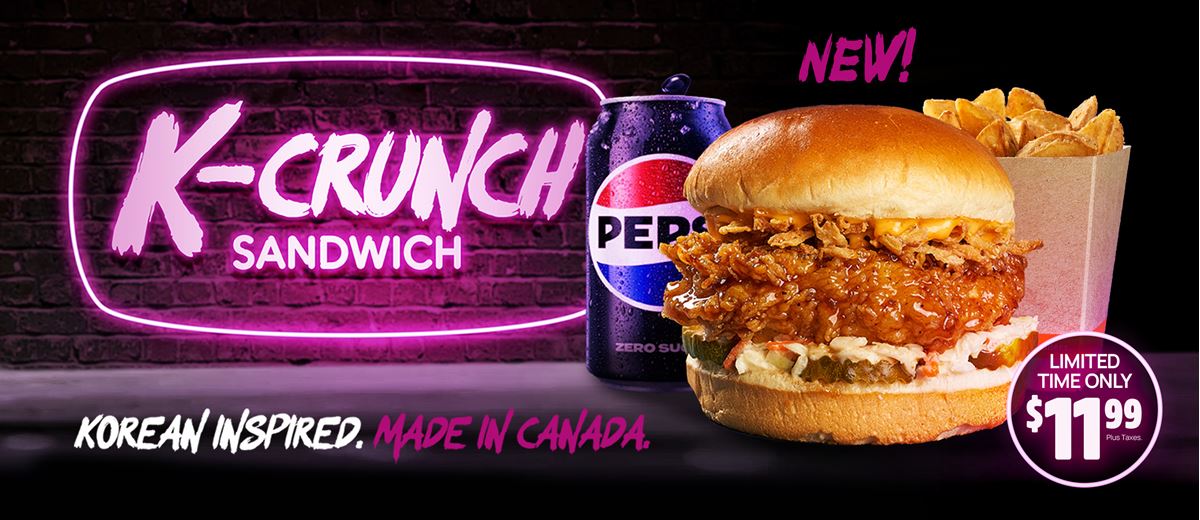 Introducing the new K-Crunch Sandwich from Mary Brown's