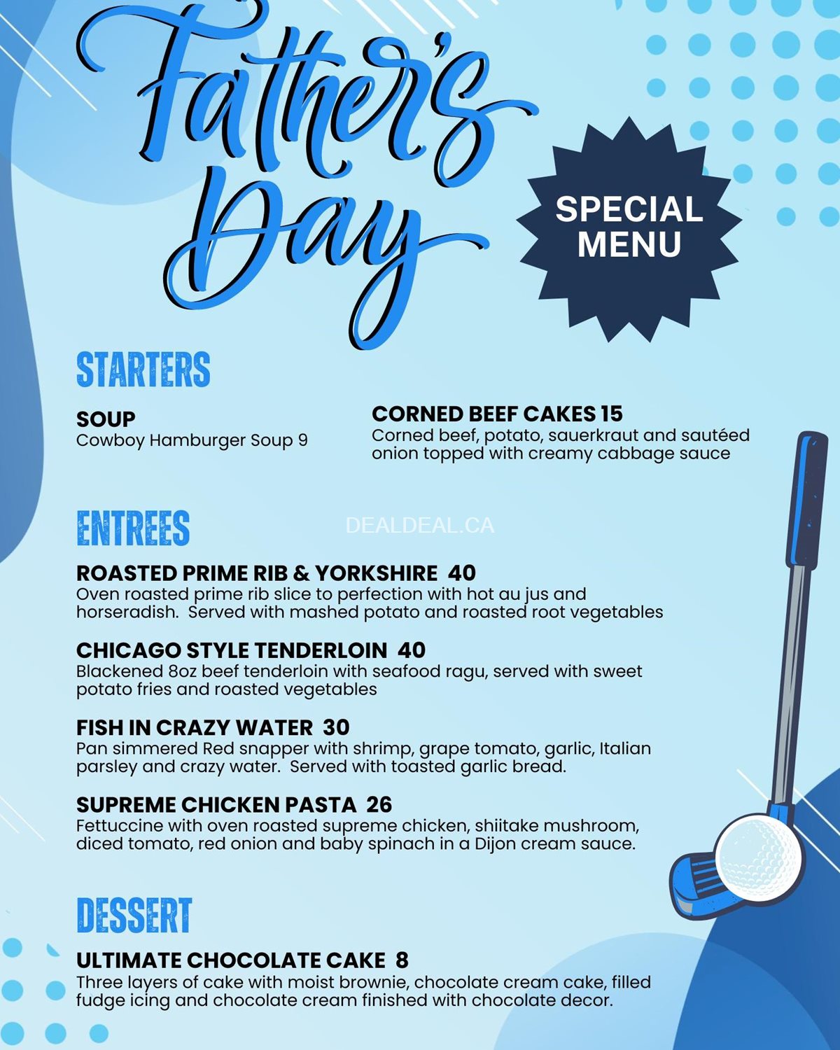 Celebrate Father's Day at One Eyed Jack Restaurant & Bar Toronto