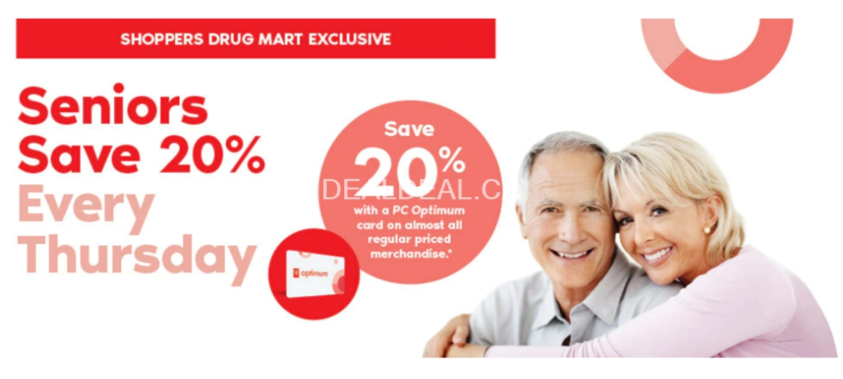 Seniors Save 20 Every Thursday at Shoppers Drug Mart.