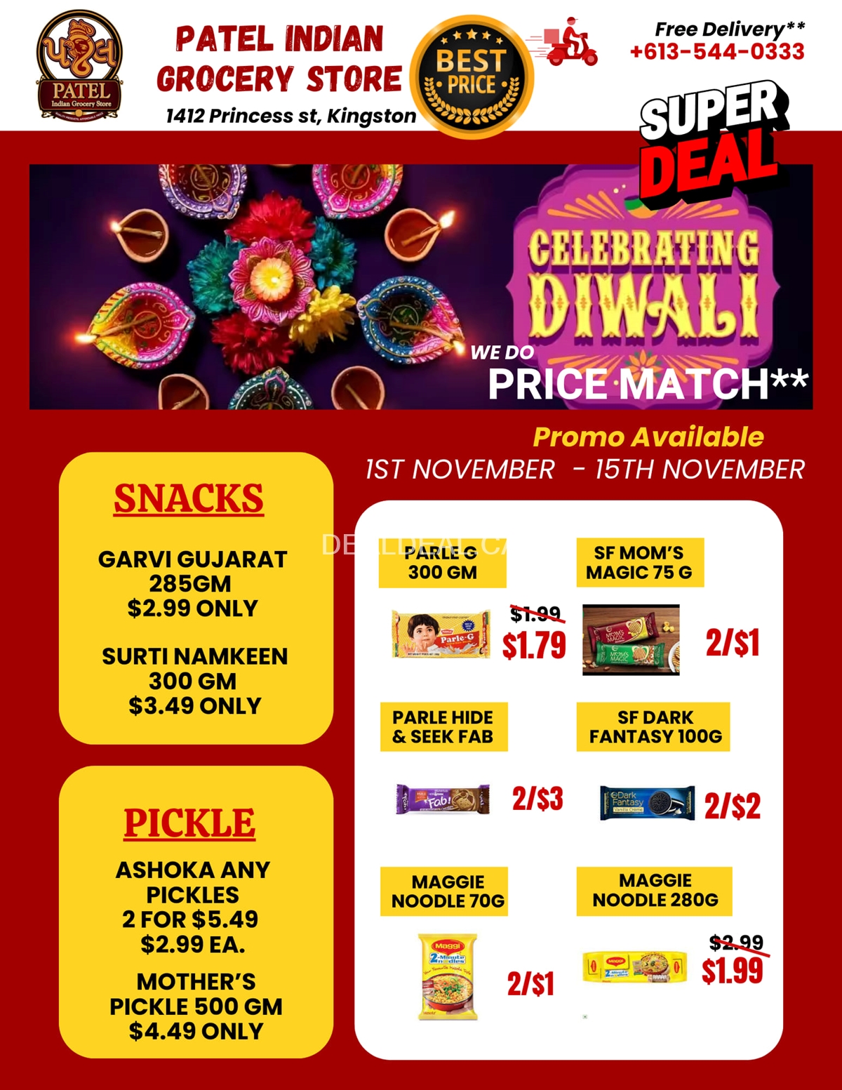 Diwali specials at patel indian grocery store