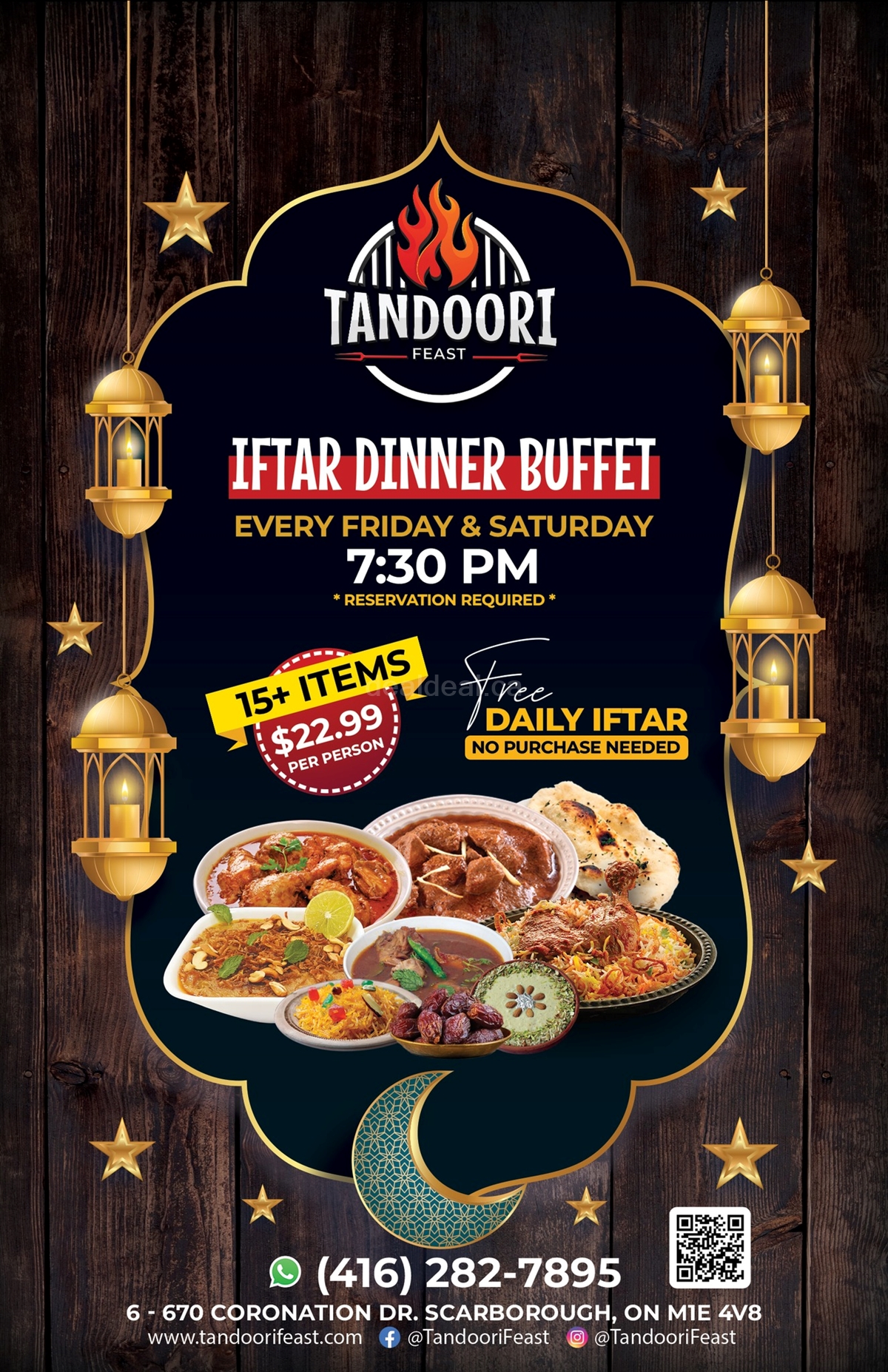 Iftar Dinner Buffet on Friday and Saturday nights throughout the holy