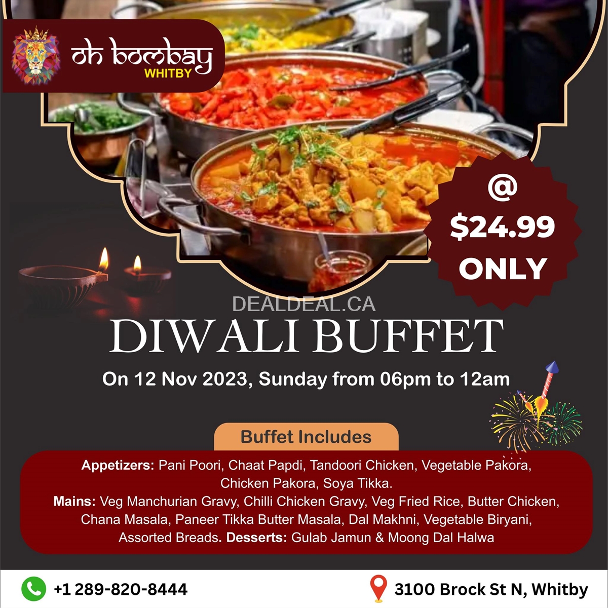 Celebrate the Festival of Lights with Our Diwali Buffet at Oh Bombay!