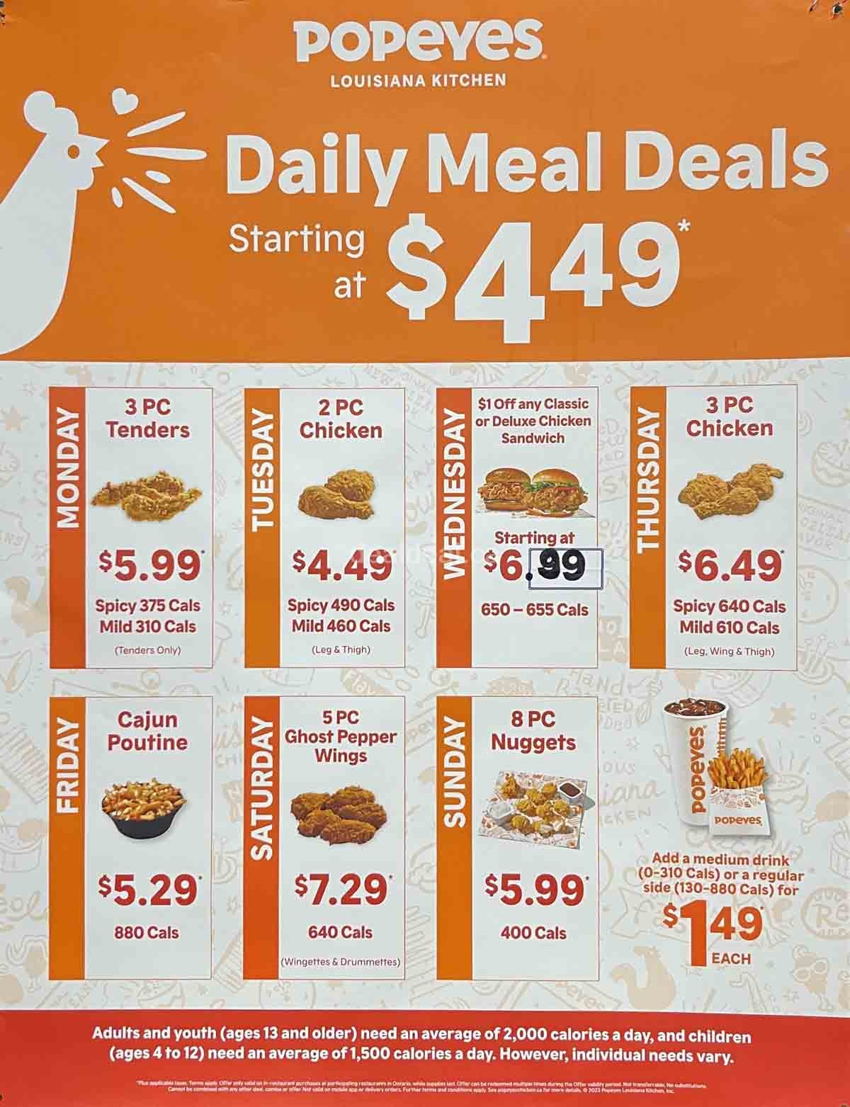 Popeyes Canada Daily Deals & Specials 2023