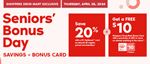 Seniors' Bonus Day: Save 20% and Receive a Free $10 Bonus Card at Shoppers Drug Mart