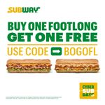 Buy one Footlong get one free at Subway