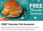 Free Flounder Sandwich at Popeyes Canada