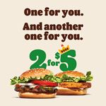 2 for $5 at Burger King