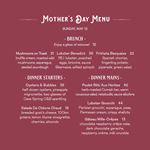 Mother's Day Menu at Maison Selby