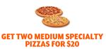 Get two medium specialty pizzas for $20 at Little Caesars 