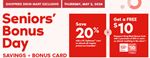 Seniors' Bonus Day: Save 20% and Receive a Free $10 Bonus Card at Shoppers Drug Mart