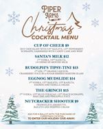 Piper Arms Pub Whitby - Christmas Cocktail Menu