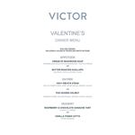 Valentine's dinner menu at Victor Restaurant