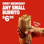 Any Small Burrito for $6.99 Every Wednesday at Fat Bastard Burrito Co.