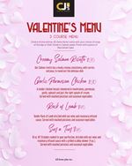 Valentine's menu at Castle John's Port Perry
