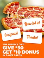 Get $10 when you buy a $50 egift card at Pizza Pizza