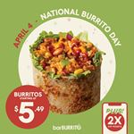 National Burrito Day: Burritos Starting at $5.49 at BarBURRITO 