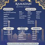 Ramadan Buffet menu at Nile River Restaurant Toronto