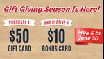 Purchase a $50 gift card and receive a $10 bonus card at Smitty's