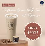 Jasmine Green Milk Tea with Espresso for just $4.99 at M Cha Bar