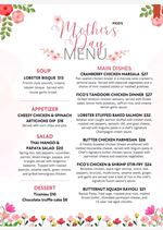 Fico Fusion Cuisine Mother's Day Menu