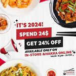 Spend 24$ and get 24% OFF your bill at Hakka Chopsticks