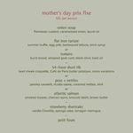 Canoe's Mother's Day Lunch Menu