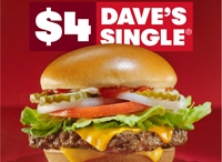 Dave’s Single for $4 at Wendy's