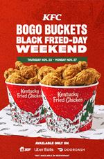 KFC Canada offers a Buy One, Get One (BOGO) Bucket Deal