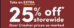 Get an extra 25% off storewide with door crasher prices as marked at Marks Canada.