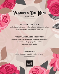 This Valentine's Day, enjoy a special prix fixe menu for two