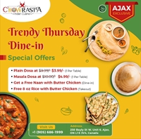 Trendy Thursday dine in special offers 