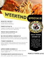 Weekend Specials Portly Piper Pub