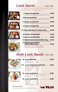 Lunch Specials at The Villa