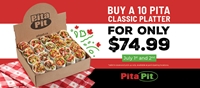 Buy a 10 pita classic platter for only $74.99 at Pita Pit