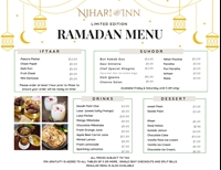 Ramadan Menu at Nihari Inn 