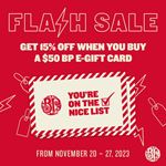 Get 15% off when you buy a $50 BP E-Gift card