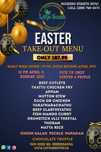 Easter Take out menu at Little South