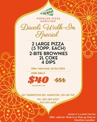Popular Pizza Hamilton - Diwali Special Offer