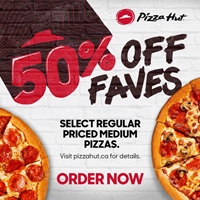 50% Off Faves at Pizza Hut