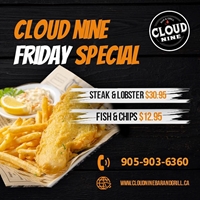 Friday Specials at Friday Cloud nine bar & Grill