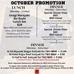 October Promotion at Nami Japanese Restaurant