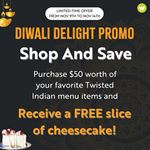Shop and Save: Purchase $50 worth of your favorite Twisted menu items and receive a FREE slice of cheesecake at Twisted Indian Whitby