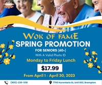 Spring Promotion for Seniors at Wok of fame