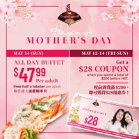 Celebrate Mother's Day at Dragon Legend and enjoy a FREE half a lobster
