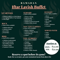 Iftar lavish buffet at Karahi Point