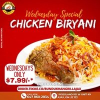 Enjoy Wednesday Special Chicken Biriyani for $7.99
