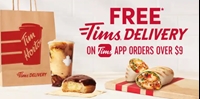 Free Tims Delivery on Tims app orders over $9