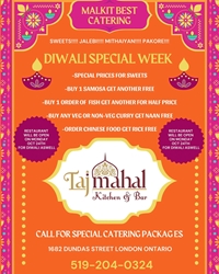 Diwali special. All weekend at Taj Mahal Kitchen n bar