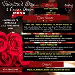 Valentine's Day 3 course Dinner Menu at Anchor Point Fusion Bar & Grill