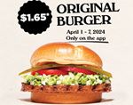 Original burger for $1.65 on the Harvey's App